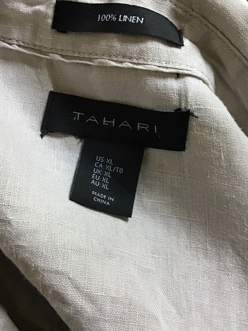 Tahari Light Beige Linen Jacket